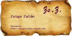 Zsiga Zalán névjegykártya
